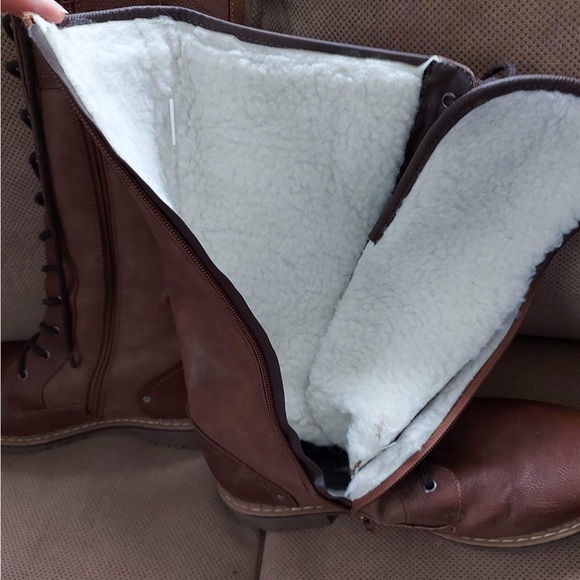 Women’s Sz. 9 Frontier North Mid-high brown leather Winter Boots - Picture 5 of 6
